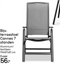Leen Bakker Tterrasstoel Cannes 7 standen aanbieding