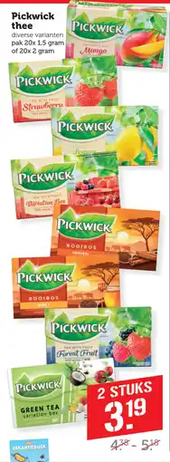 Dagwinkel Pickwick thee diverse varianten aanbieding