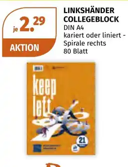 Müller DE Linkshänder collegeblock aanbieding