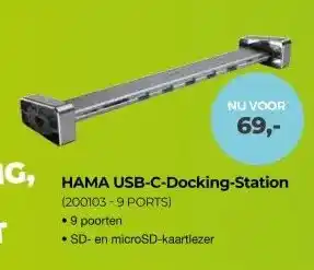 EP Beerepoot HAMA USB-C-Docking-Station (200103-9 PORTS) aanbieding