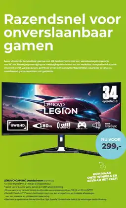 EP Beerepoot LENOVO GAMING beeldscherm (R34W-30) aanbieding