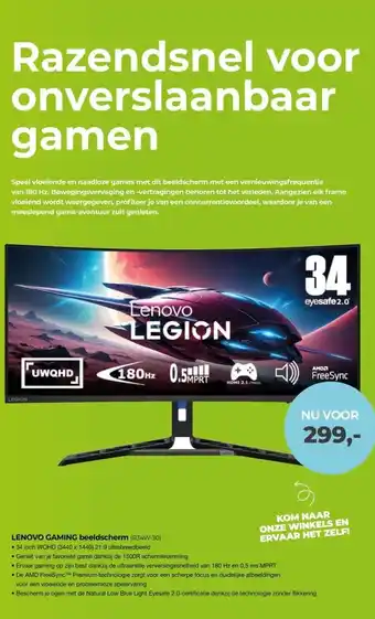 EP Beerepoot LENOVO GAMING beeldscherm (R34W-30) aanbieding