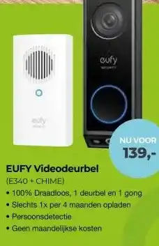 EP Beerepoot EUFY Videodeurbel (E340 + CHIME) aanbieding