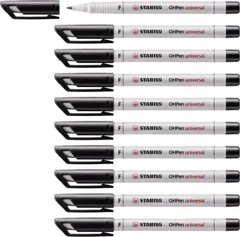 Amazon Overheadstift - STABILO OHPen universal - wateroplosbaar fijn - 10 stuks - zwart aanbieding