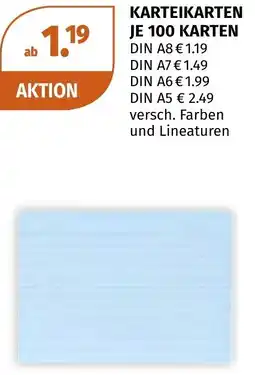 Müller DE Karteikarten JE 100 karten aanbieding