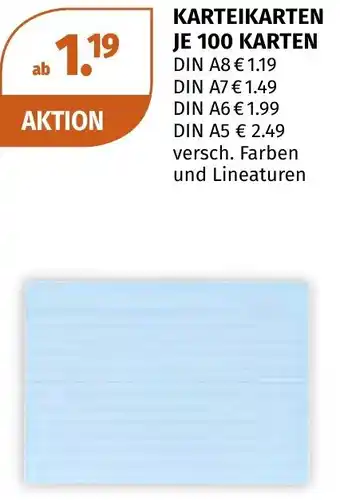 Müller DE Karteikarten JE 100 karten aanbieding