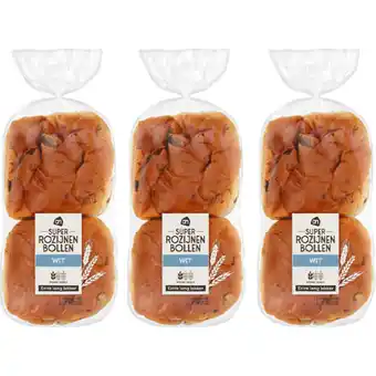 Albert Heijn AH ELL super rozijnenbollen 3-pack aanbieding