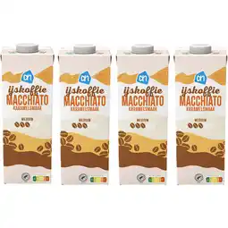 Albert Heijn AH IJskoffie macchiato karamelsmaak 4-pack aanbieding