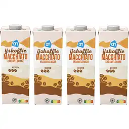Albert Heijn AH IJskoffie macchiato karamelsmaak 4-pack aanbieding