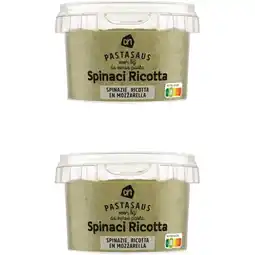 Albert Heijn AH Pastasaus spinazie ricotta 2-pack aanbieding