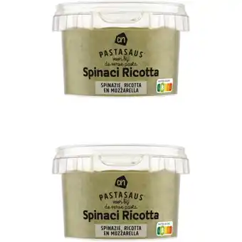 Albert Heijn AH Pastasaus spinazie ricotta 2-pack aanbieding