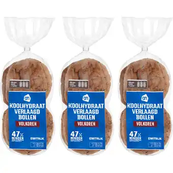 Albert Heijn AH Koolhydraatarm volkoren bollen 3-pack aanbieding