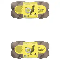 Albert Heijn AH Rondeel eieren M L 2-pack aanbieding