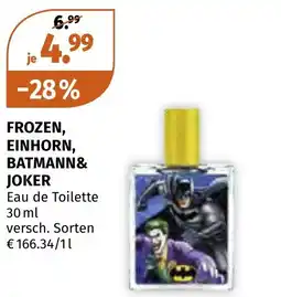 Müller DE Frozen, einhorn, batmann& joker aanbieding