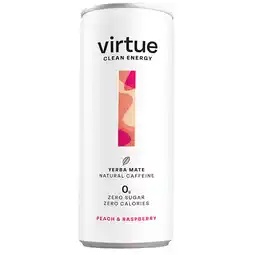 Holland & Barrett Virtue Clean Energy Yerba Mate Peach & Raspberry - 250ml aanbieding