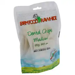 Pets Place Farm Food Rawhide Dental Chips - Hondensnacks - Rund 8x4 cm 100 g aanbieding