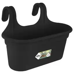 Pets Place Elho Balkonbak Green Basics Easy Hanger - Plantenbak - 36x27x26 cm Zwart L aanbieding