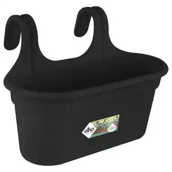 Pets Place Elho Balkonbak Green Basics Easy Hanger - Plantenbak - 36x27x26 cm Zwart L aanbieding