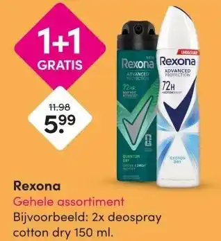 DA Rexona Gehele assortiment aanbieding