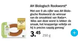 Albert Heijn AH Biologisch Rookworst aanbieding