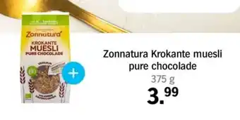 Albert Heijn Zonnatura Krokante muesli pure chocolade aanbieding