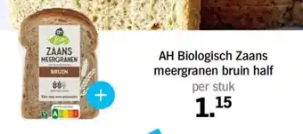 Albert Heijn AH Biologisch Zaans meergranen bruin half aanbieding