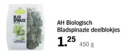 Albert Heijn AH Biologisch Bladspinazie deelblokjes aanbieding