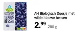 Albert Heijn AH Biologisch Doosje met wilde blauwe bessen aanbieding