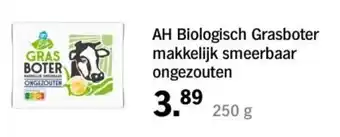 Albert Heijn AH Biologisch Grasboter makkelijk smeerbaar ongezouten aanbieding