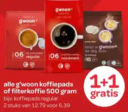 Spar alle g'woon koffiepads of filterkoffie aanbieding