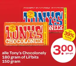 Spar alle Tony's Chocolonely of Lil'bits aanbieding