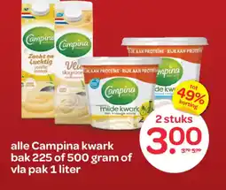 Spar alle Campina kwark aanbieding