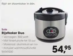 HANOS Solis Rijstkoker Duo aanbieding
