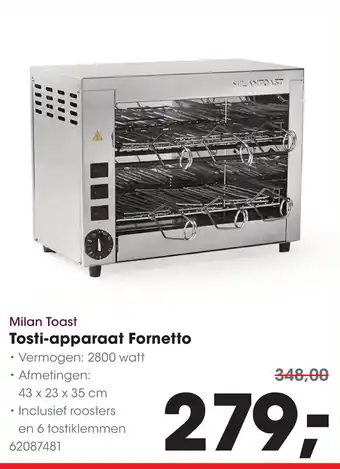 HANOS Milan Toast Tosti-apparaat Fornetto aanbieding