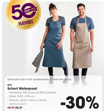 HANOS BSX Schort Waterproof aanbieding
