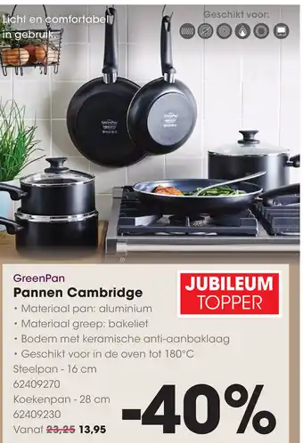 HANOS GreenPan Pannen Cambridge aanbieding