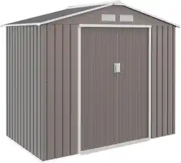 Amazon Outsunny opbergruimte voor gereedschappen met fundament tuinhuisje metaal grijs 213 x 127 x 185 cm aanbieding