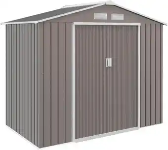 Amazon Outsunny opbergruimte voor gereedschappen met fundament tuinhuisje metaal grijs 213 x 127 x 185 cm aanbieding