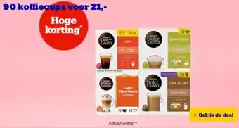 Bol.com 90 koffiecups voor 21,- aanbieding