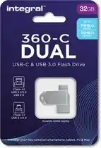 Bol.com Integral 360-C Dual USB-C & USB 3.0 stick | 32 GB aanbieding