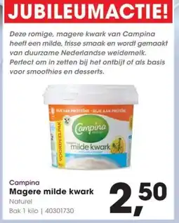 HANOS Campina Magere milde kwark Naturel aanbieding