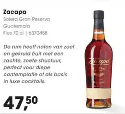 HANOS Zacapa Solera Gran Reserva Guatemala aanbieding