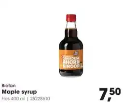 HANOS Biofan Maple syrup aanbieding