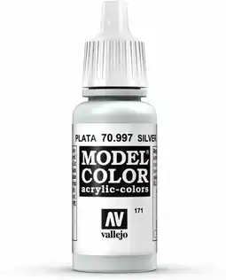 Amazon Vallejo, Model Color, acrylverf, 17 ml metallic zilver aanbieding