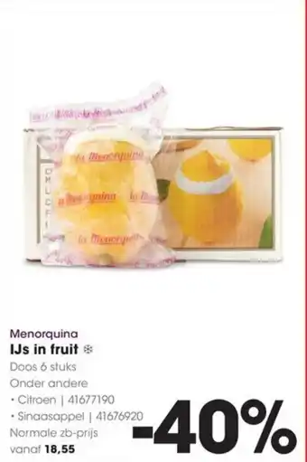HANOS Menorquina IJs in fruit aanbieding