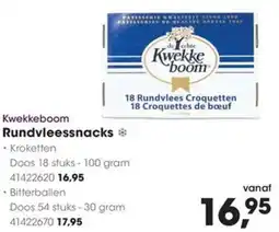 HANOS Kwekkeboom Rundvleessnacks aanbieding