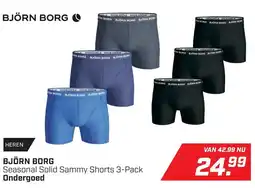 Daka Sport BJÖRN BORG Seasonal Solid Sammy Shorts 3-Pack Ondergoed aanbieding