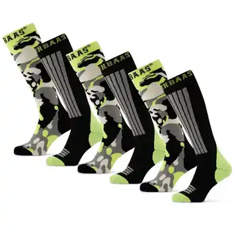 ANWB Poederbaas Camo Black 6 paar Skisokken Zwart aanbieding