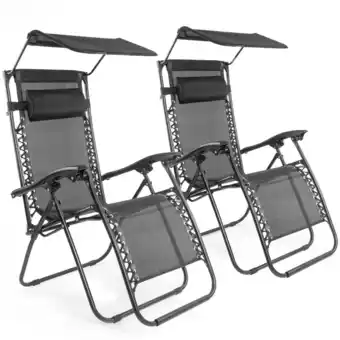 ANWB Lifegoods Opvouwbare Tuinstoelen 2-pack Zwart XXL aanbieding