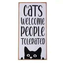 Zooplus TIAKI decoratief bord Cats Welcome, People Tolerated om op te hangen aanbieding